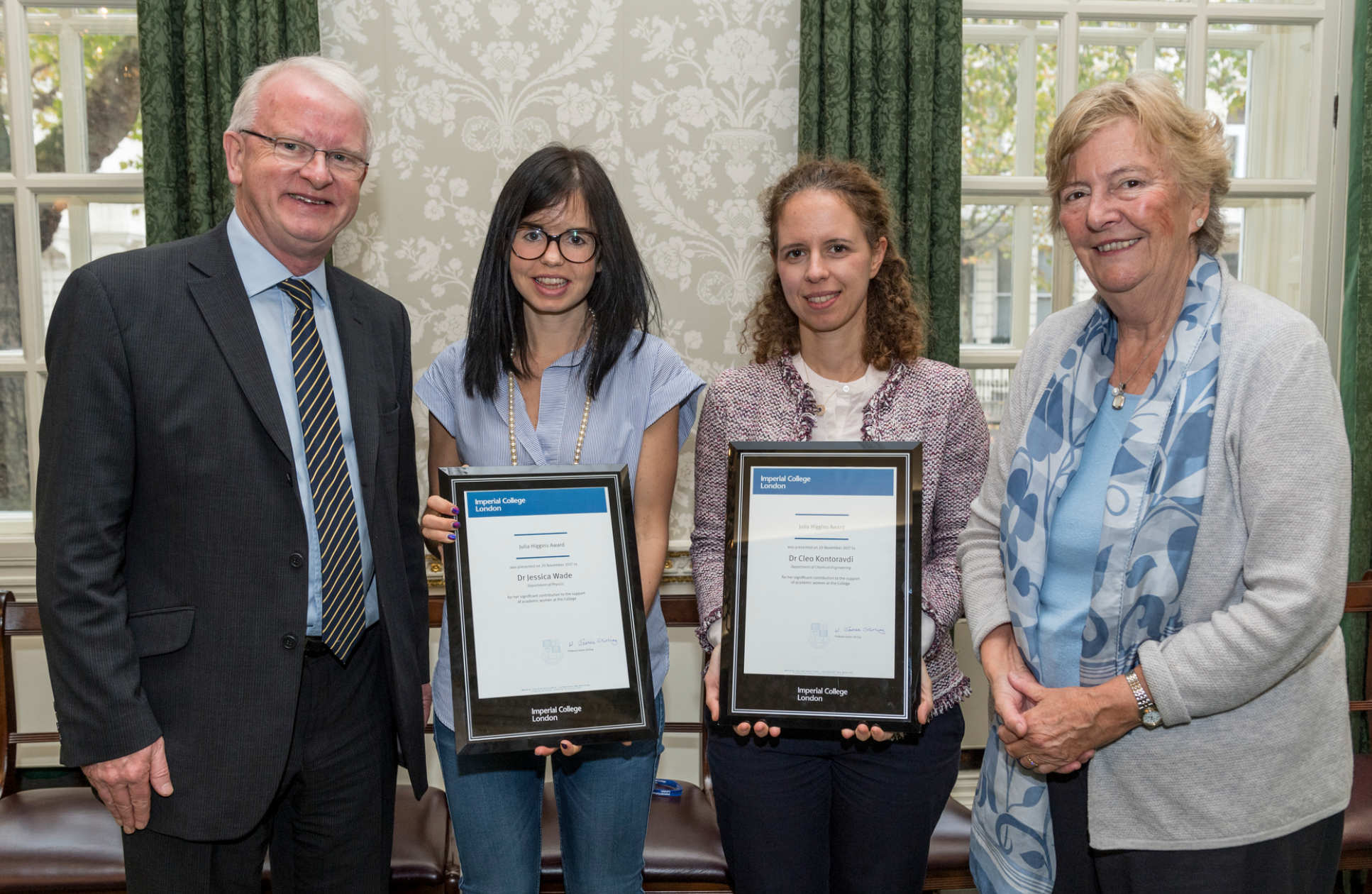 Professor James Stirling, Dr Jess Wade, Dr Cleo Kontoravdi and Professor Julia Higgins