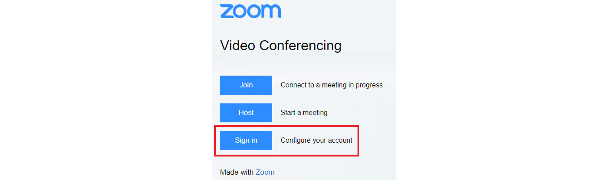 Sign in to Zoom