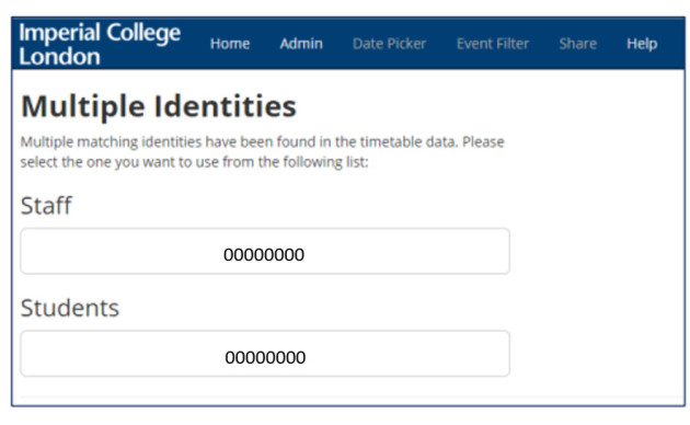 Calendar Multiple Identity Profiles