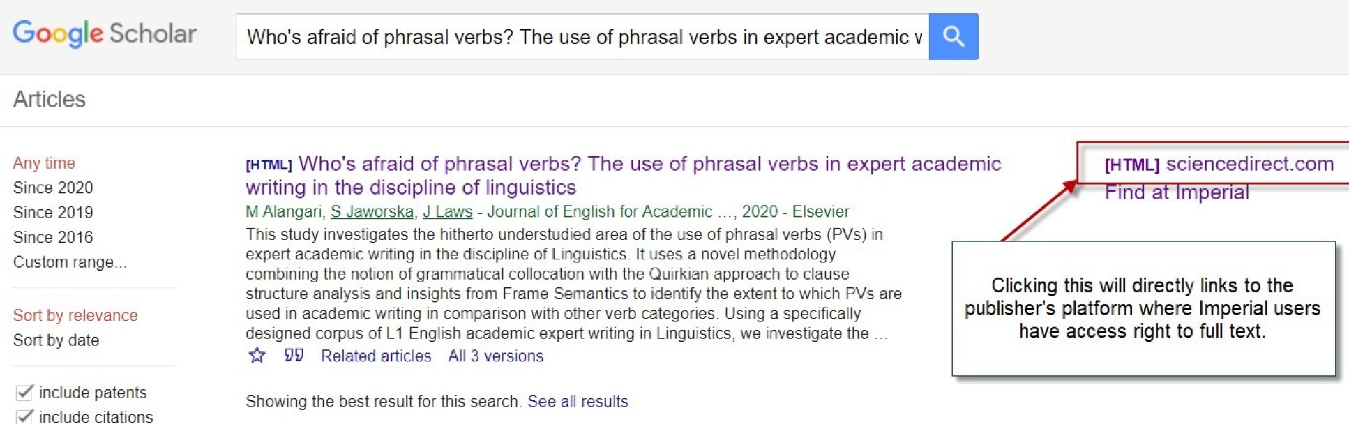 Screenshot of Google Scholar