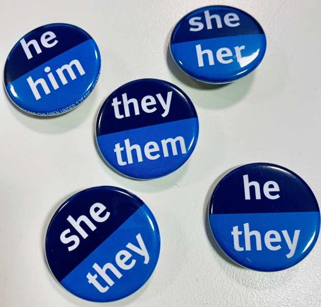 5 pronoun badges