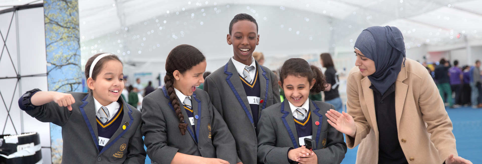 School children take part in a demonstration at Imperial Festival