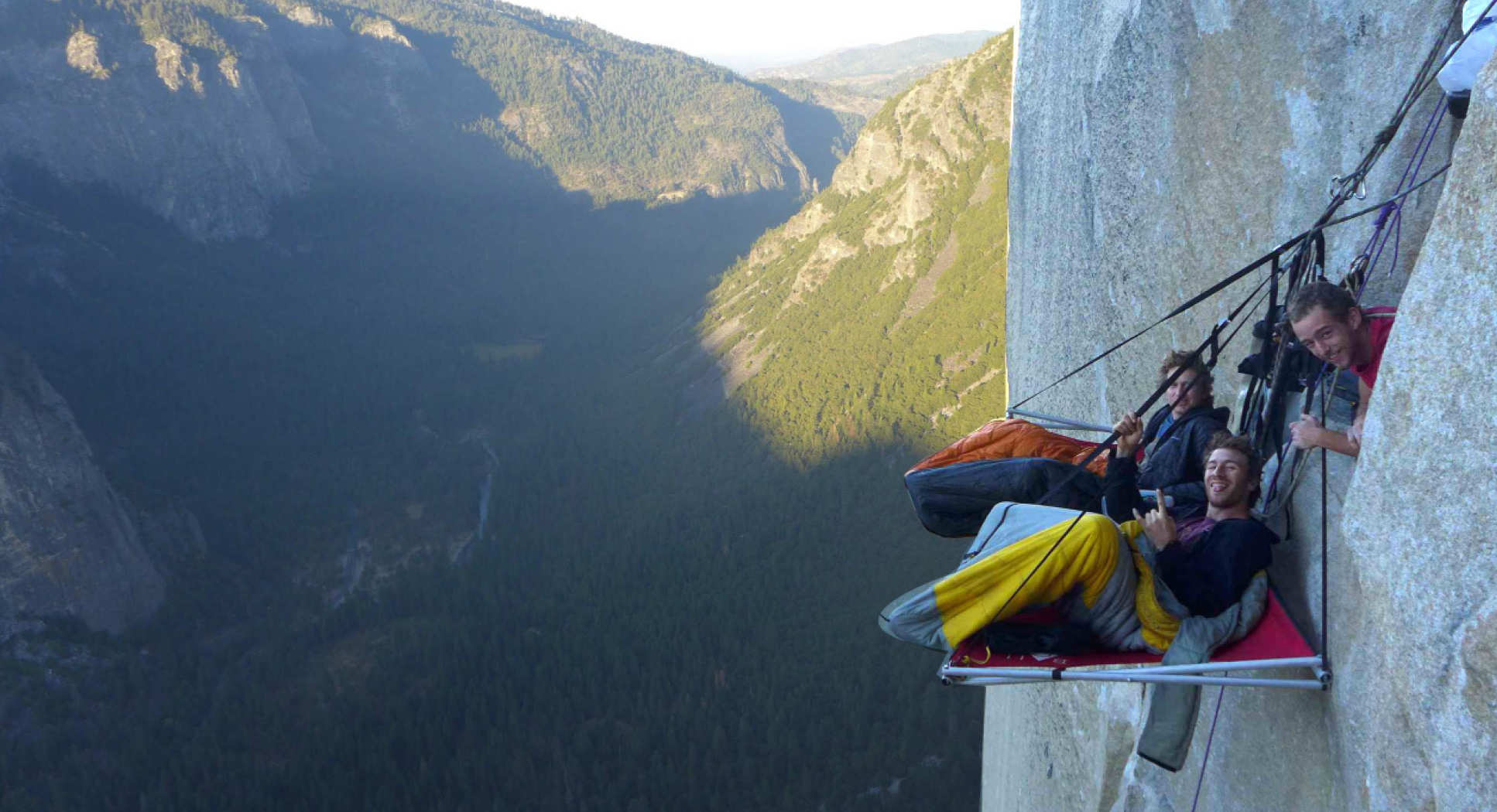 Sleeping on a sheer drop