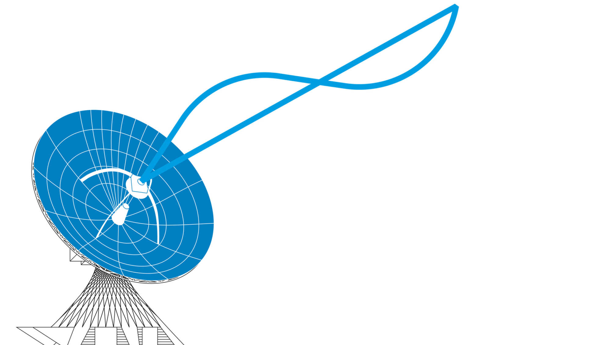 Illustration of a radio telescope of satellite 