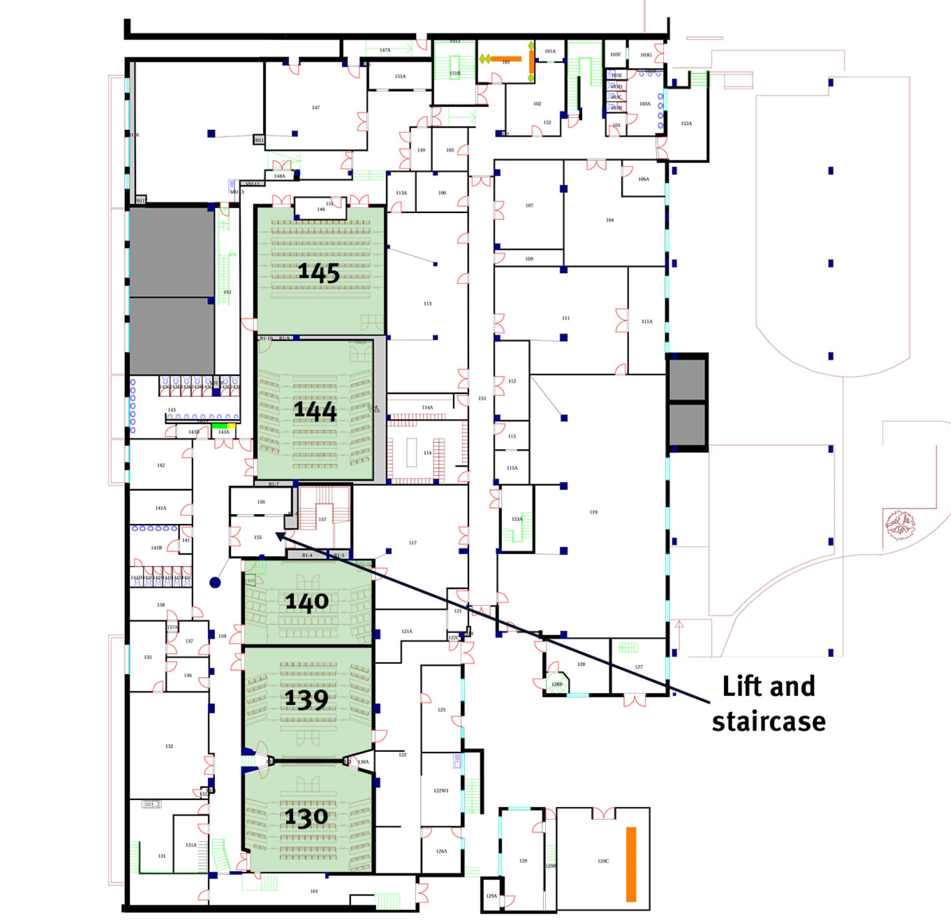 Floorplan level 1 Huxley Building