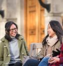 Students outside the Queen's Tower