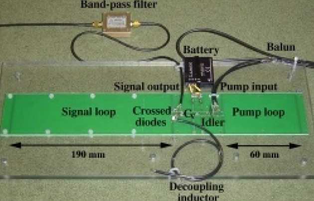 Experimental realisation of parametrically amplified detector