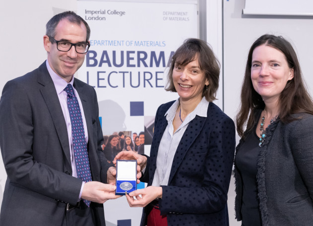 Professor Nicola Spaldin with Professor Peter Haynes and Professor Molly Stevens