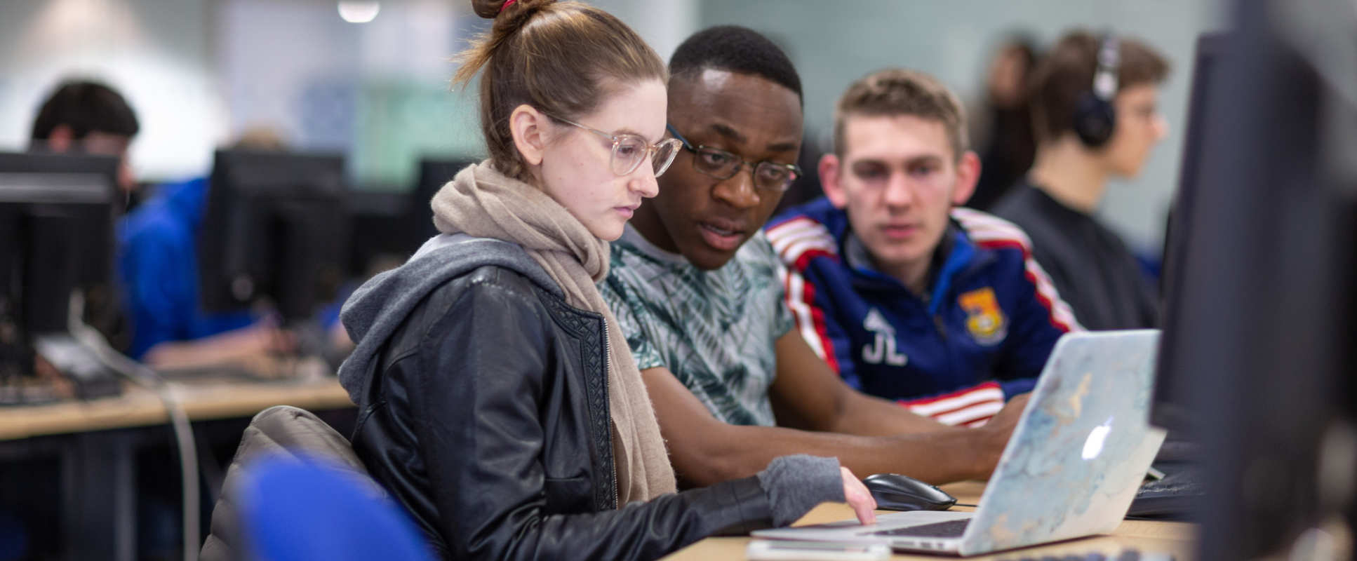 students with computers