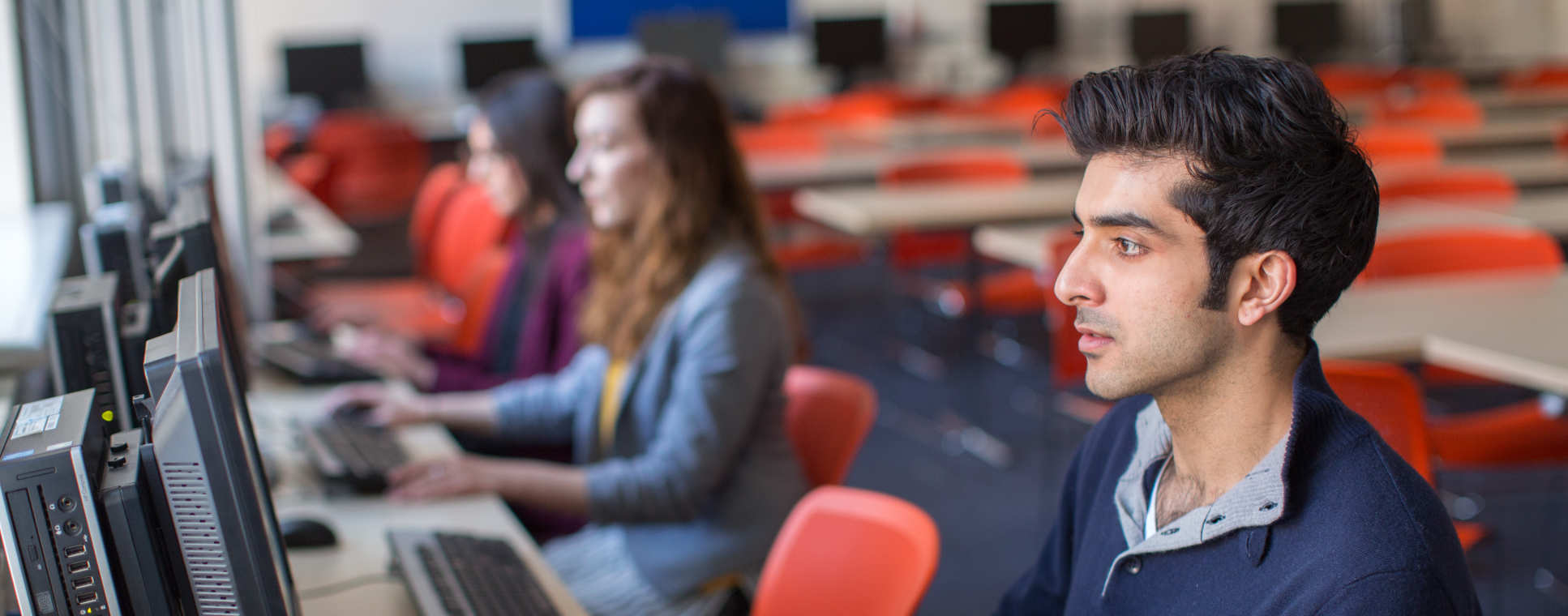 Students working at Computers