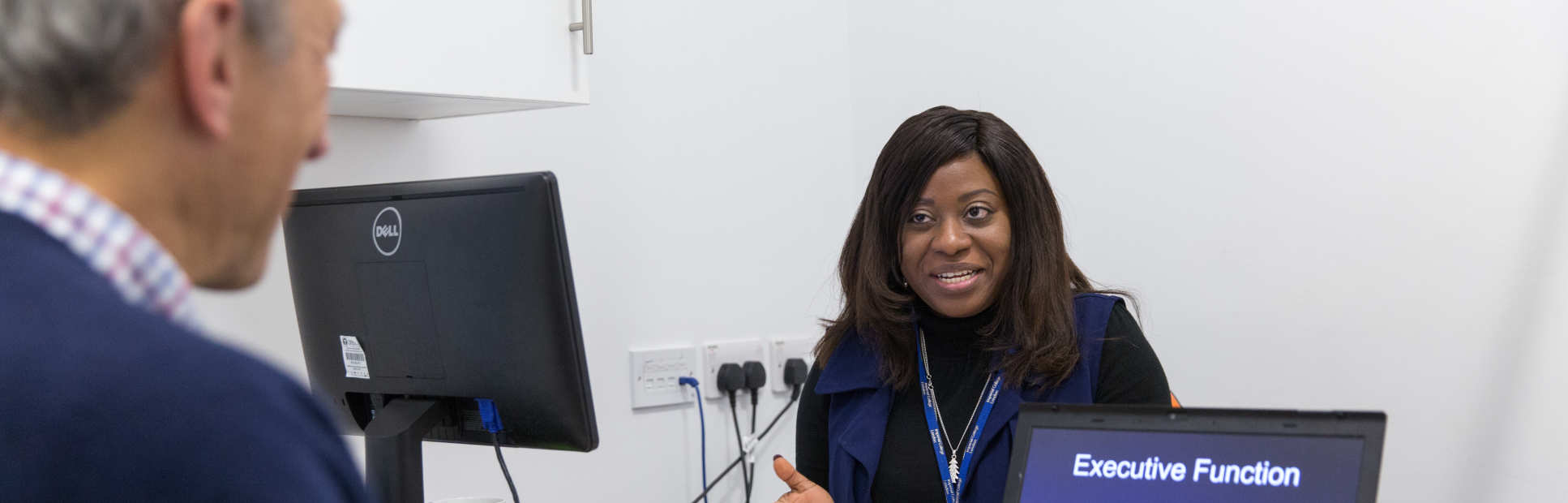 Testing a participant of a dementia study at Imperial College London's School of Public Health