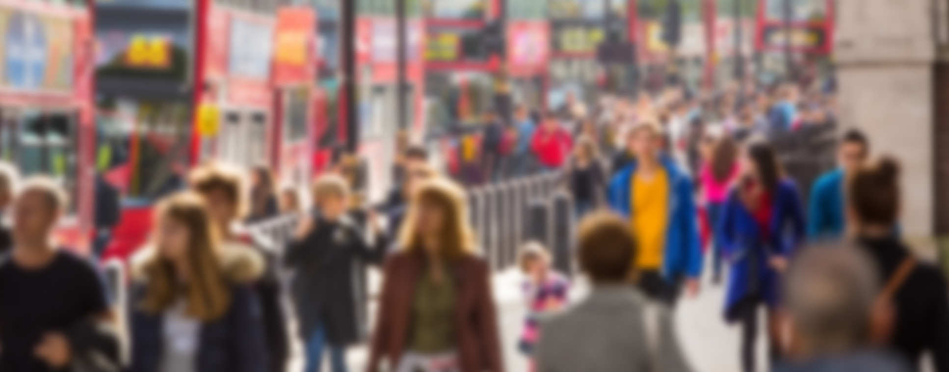 People walking down the street in London