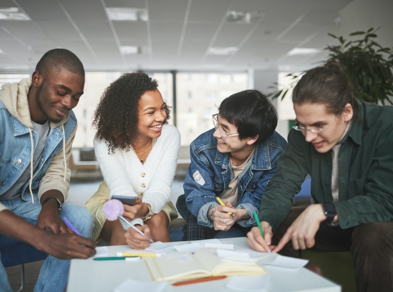 young people working