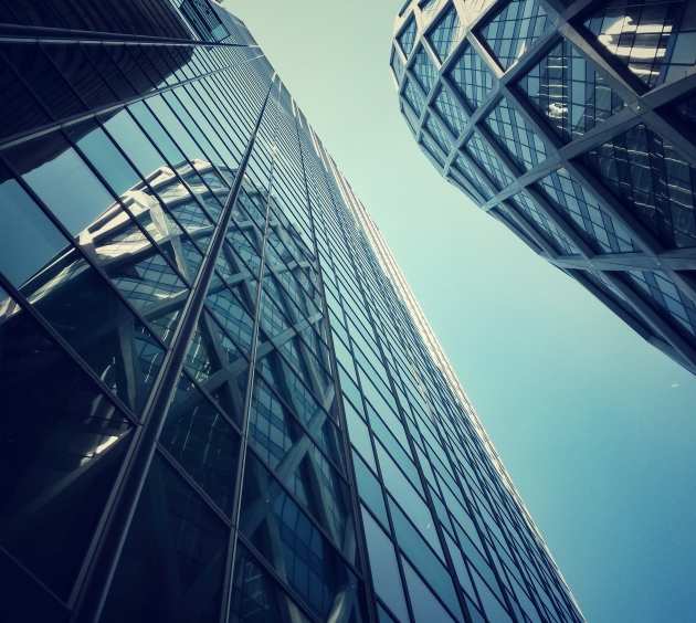 Skyscrapers viewed from below