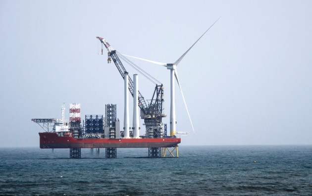 offshore wind farm and rig