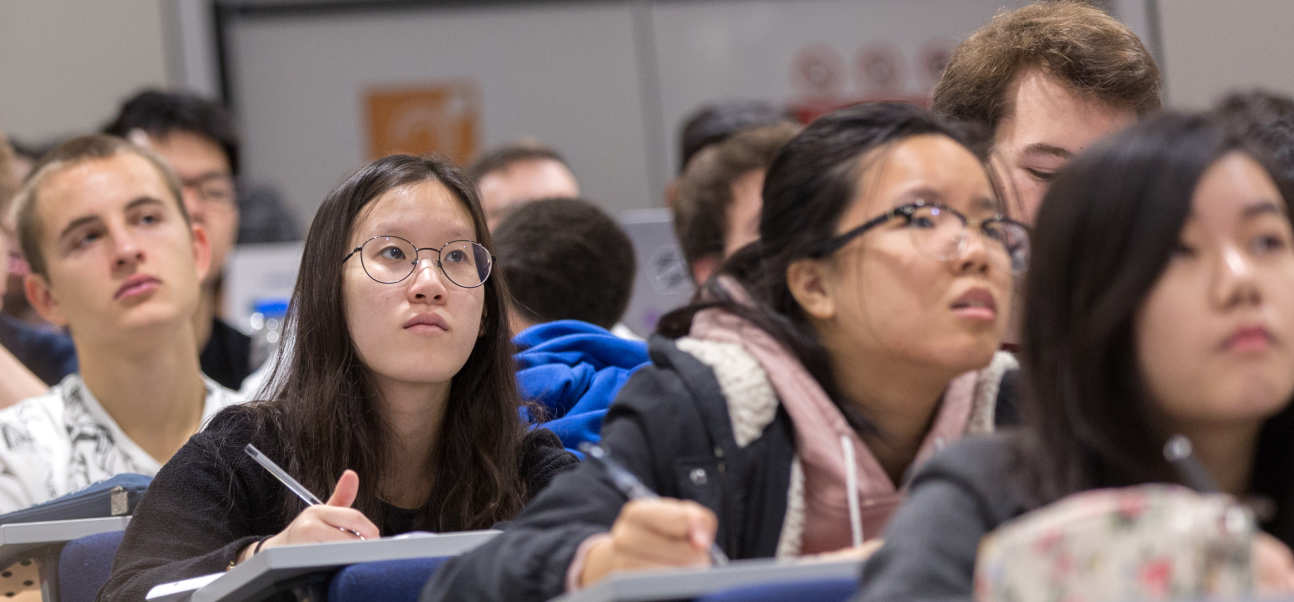 Students sat in a lecture