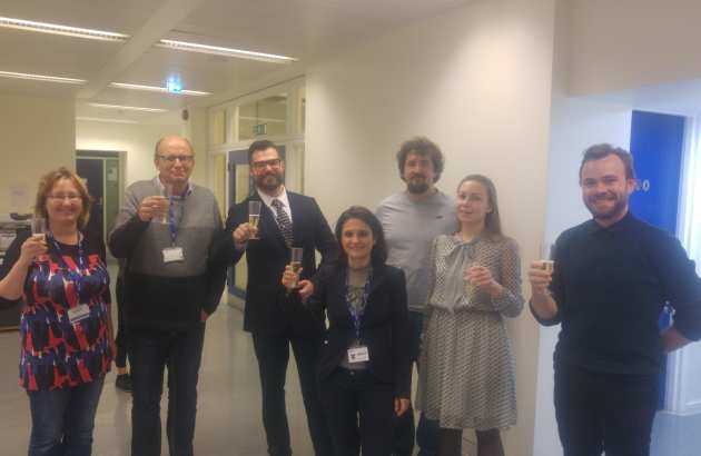 Francesco with Examiner Prof. Norbert Klein, and Supervisor Dr. Cecilia Mattevi