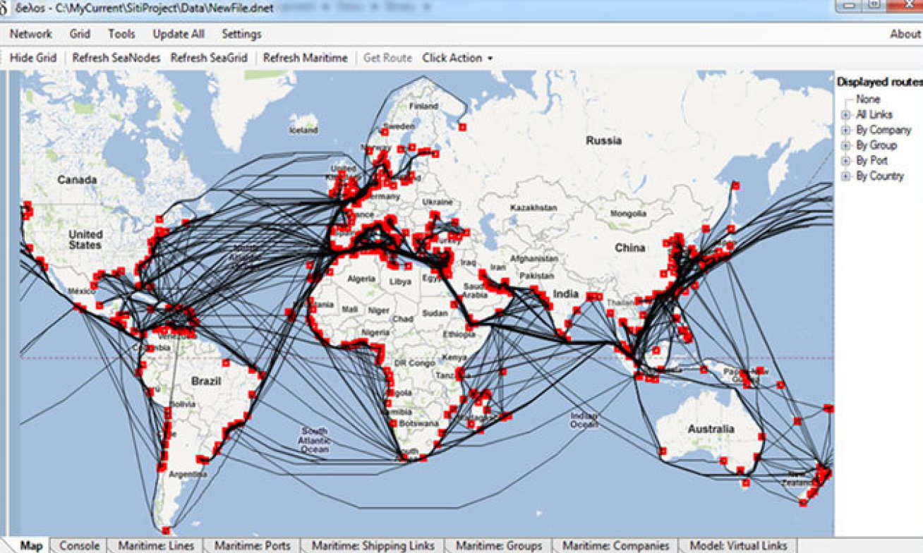 Global container shipping network