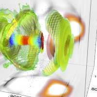 Snapshot of a 3D OSIRIS Simulation of a LWFA