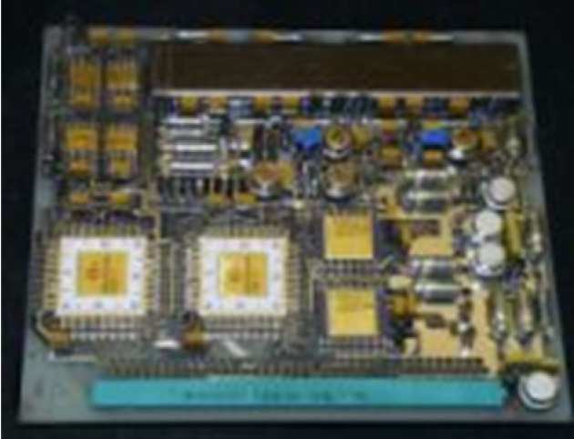 The Cluster ADC board featuring Tantalum spot-shield built by Space Research Institute (Institut fur Weltraumforschung ) in Graz, Austria