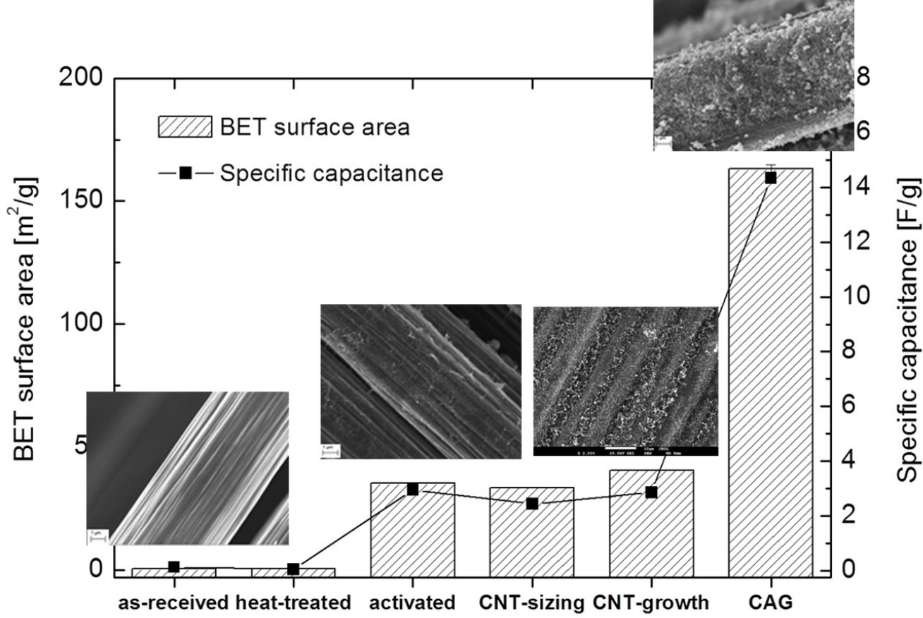 Specific surface area and specific capacitance of reinforcements.