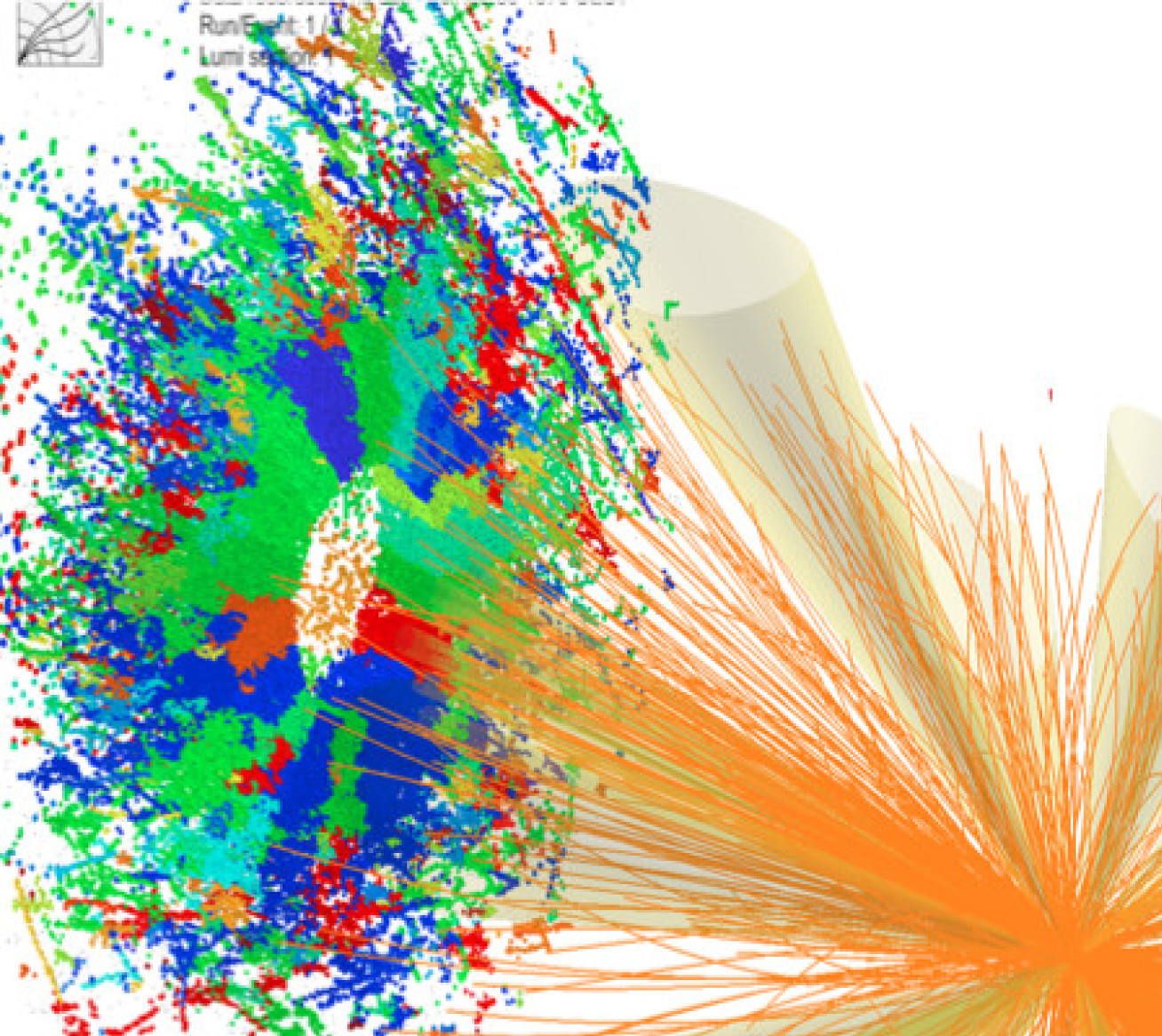 Energy deposits in the HGCAL for a typical HL-LHC collision