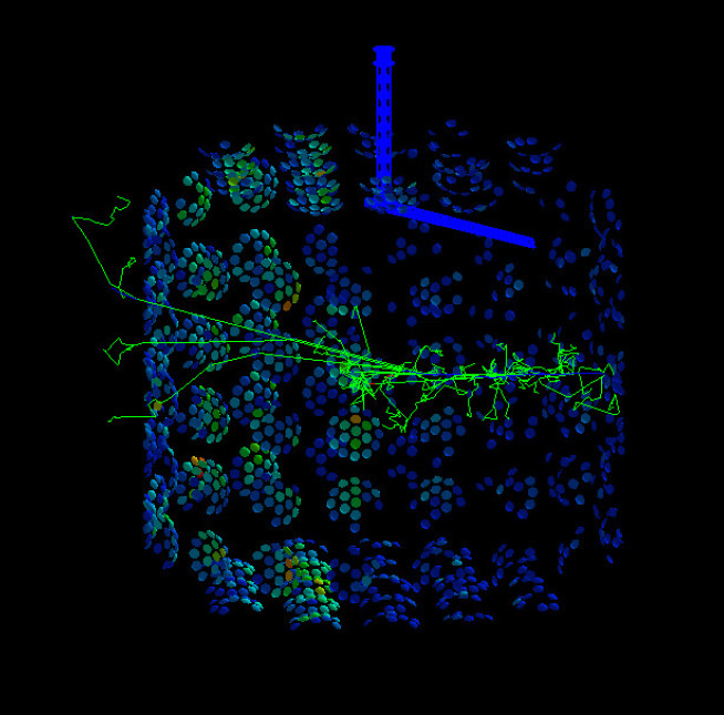 A simulation of the Imperial calibration system in a small water Cherenkov detector