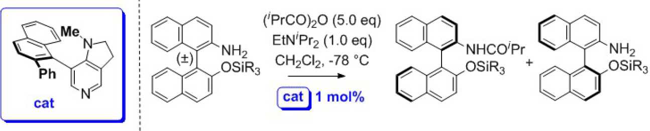 Prototypical chiral DMAP catalysed kinetic resolution of an amine