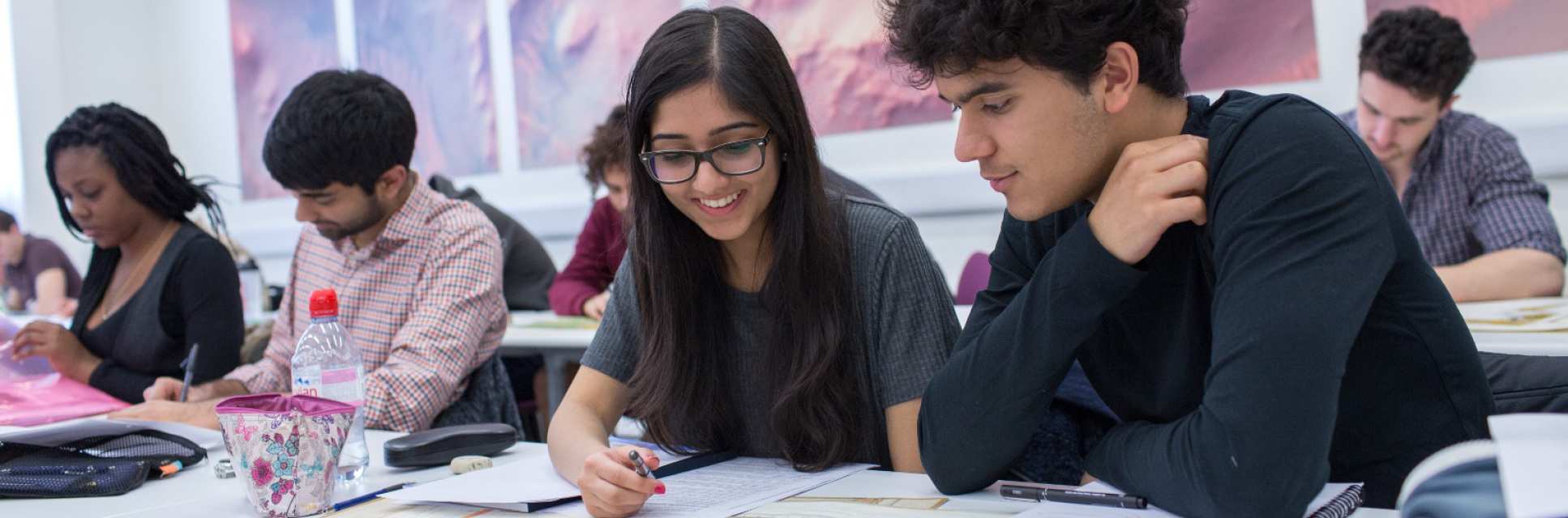 Geology students in class