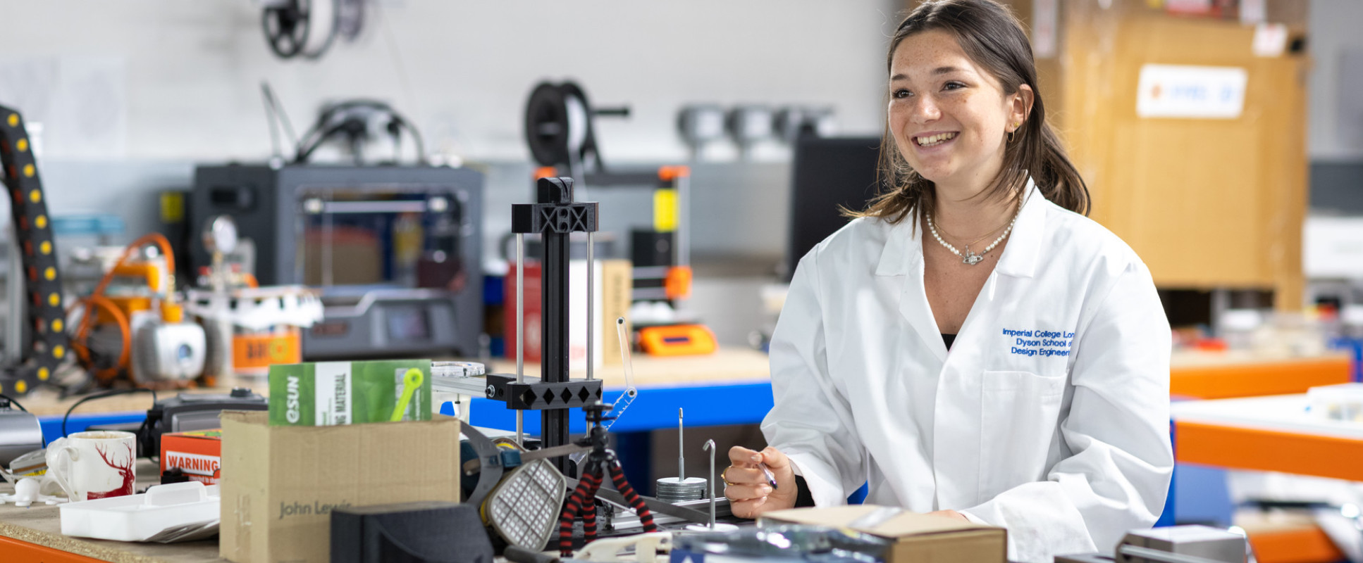  Design Engineering Undergraduate Mila Robins, in the Dyson School of Design Engineering.